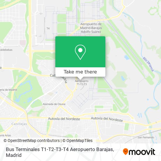 Bus Terminales T1-T2-T3-T4 Aeropuerto Barajas map