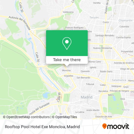 Rooftop Pool Hotel Exe Moncloa map