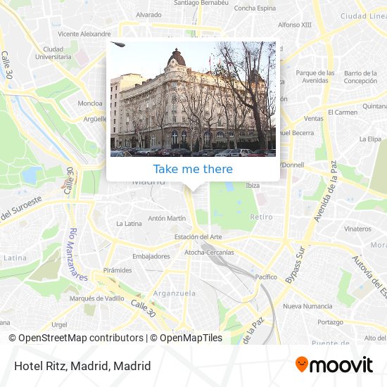 mapa Hotel Ritz, Madrid