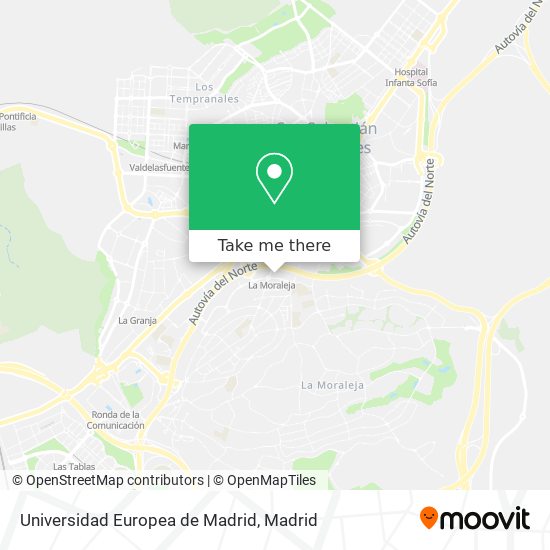 mapa Universidad Europea de Madrid