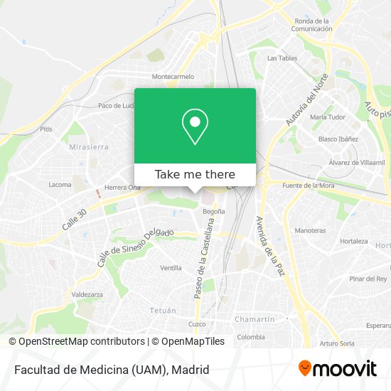 mapa Facultad de Medicina (UAM)