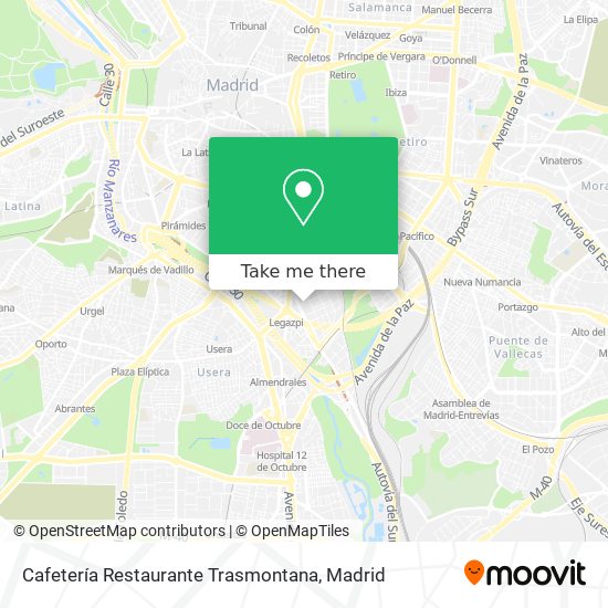 mapa Cafetería Restaurante Trasmontana