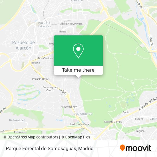 mapa Parque Forestal de Somosaguas