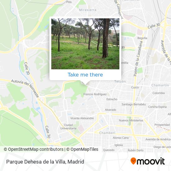 Parque Dehesa de la Villa map