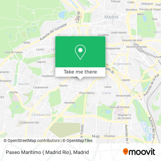 mapa Paseo Marítimo ( Madrid Rio)
