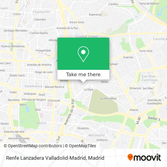 Renfe Lanzadera Valladolid-Madrid map