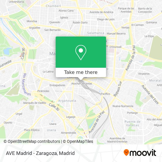 AVE Madrid - Zaragoza map