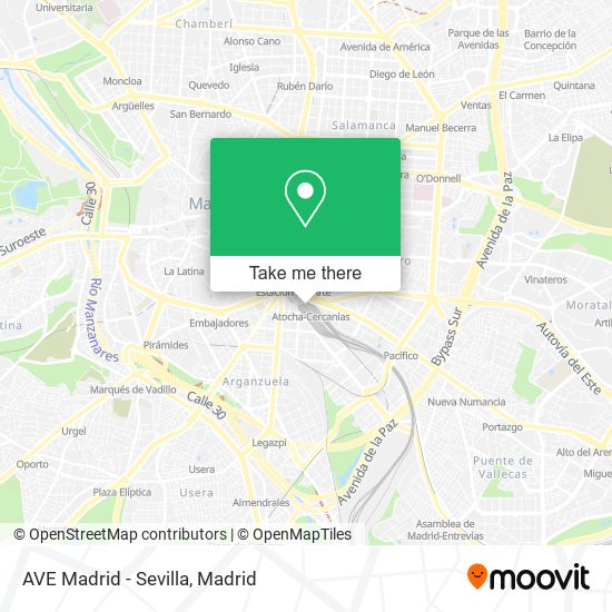 mapa AVE Madrid - Sevilla