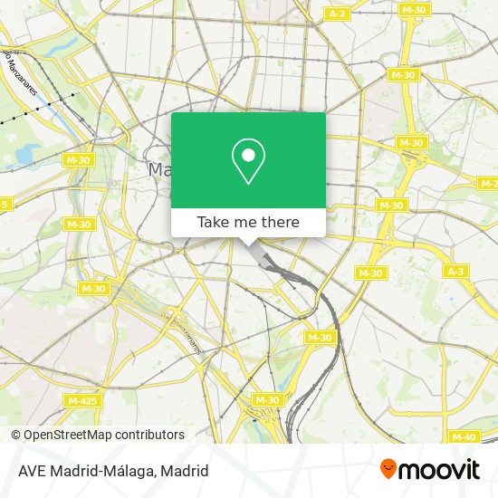 AVE Madrid-Málaga map