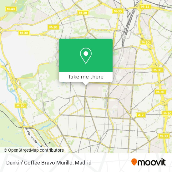 Dunkin' Coffee Bravo Murillo map
