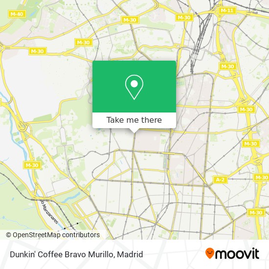 mapa Dunkin' Coffee Bravo Murillo