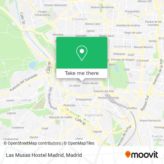 Las Musas Hostel Madrid map