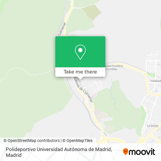 mapa Polideportivo Universidad Autónoma de Madrid