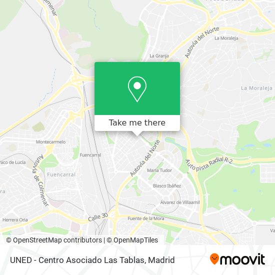 mapa UNED - Centro Asociado Las Tablas