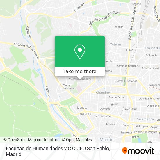 mapa Facultad de Humanidades y C.C CEU San Pablo