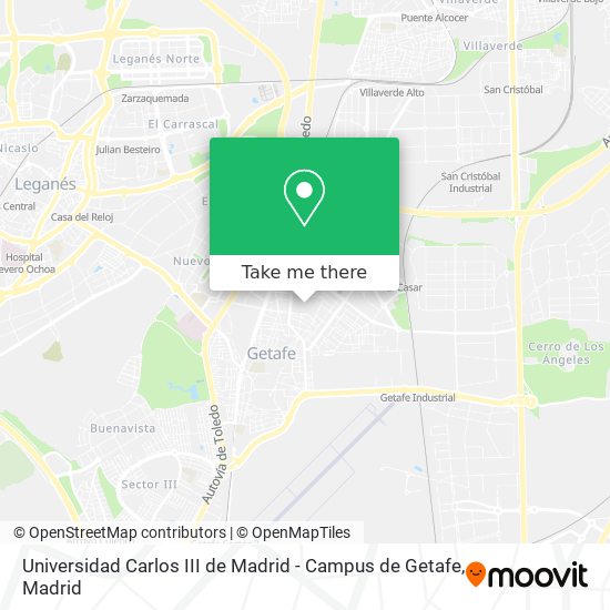 mapa Universidad Carlos III de Madrid - Campus de Getafe