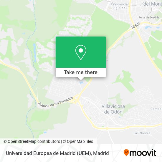 mapa Universidad Europea de Madrid (UEM)