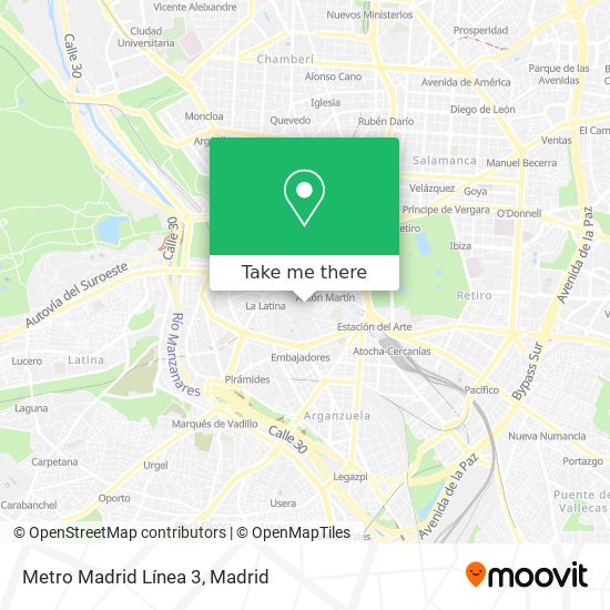 Metro Madrid Línea 3 map