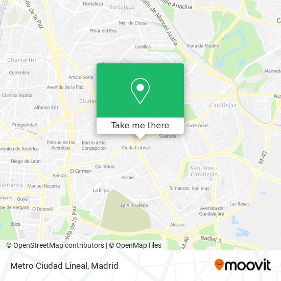 mapa Metro Ciudad Lineal