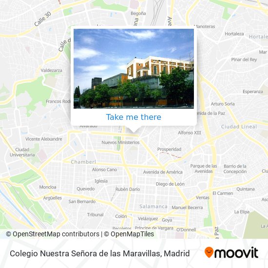 mapa Colegio Nuestra Señora de las Maravillas