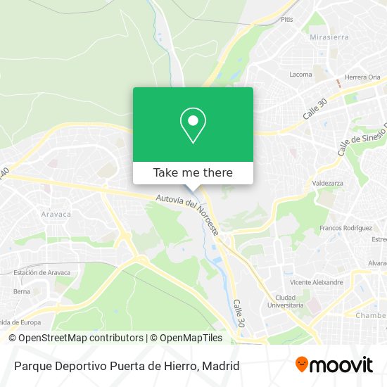 mapa Parque Deportivo Puerta de Hierro