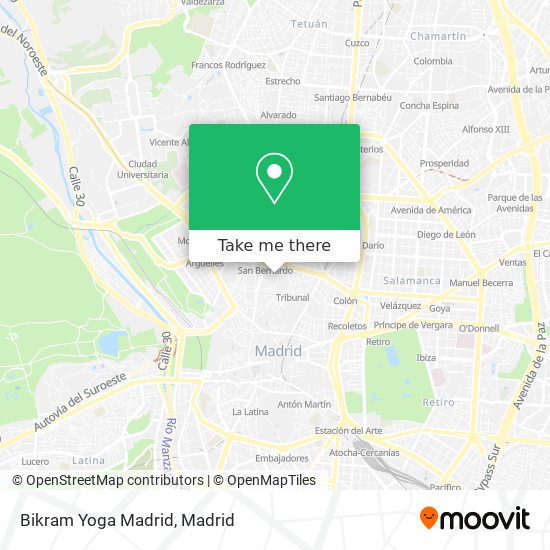 Bikram Yoga Madrid map