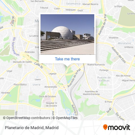 mapa Planetario de Madrid
