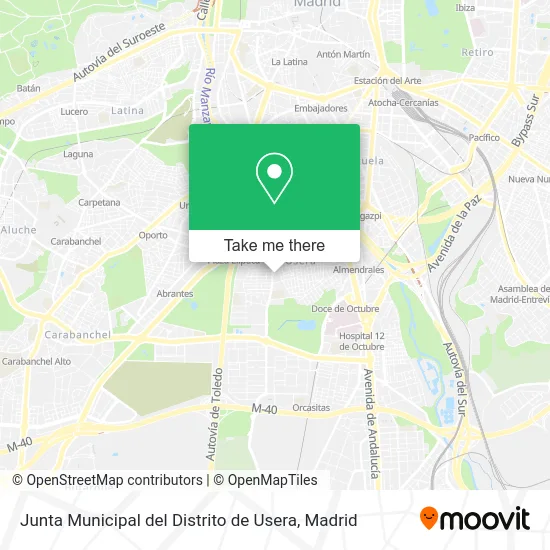 Junta Municipal del Distrito de Usera map