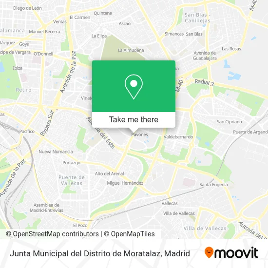 Junta Municipal del Distrito de Moratalaz map