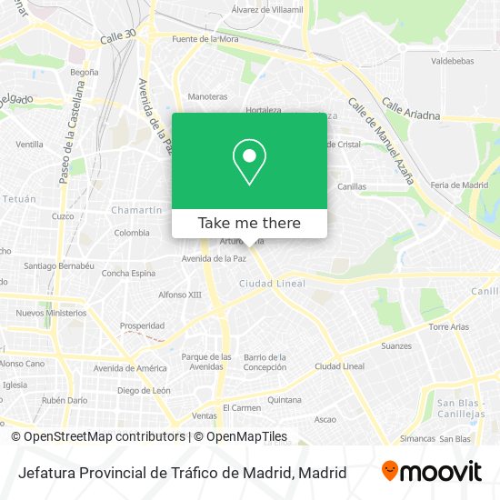 Jefatura Provincial de Tráfico de Madrid map