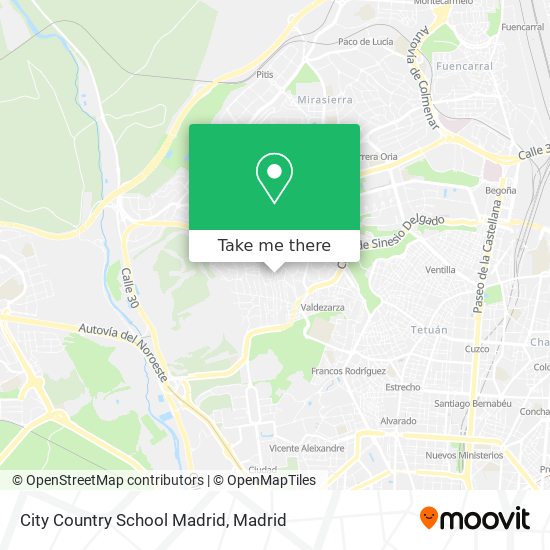 City Country School Madrid map