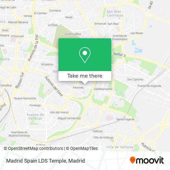 Madrid Spain LDS Temple map