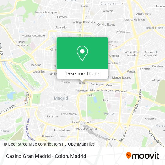 Casino Gran Madrid - Colón map