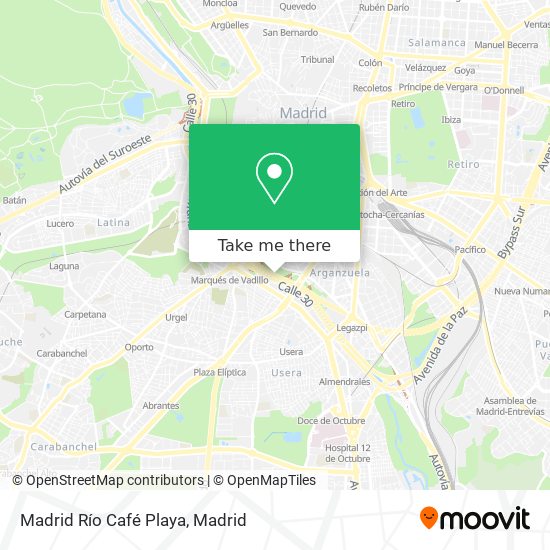 Madrid Río Café Playa map