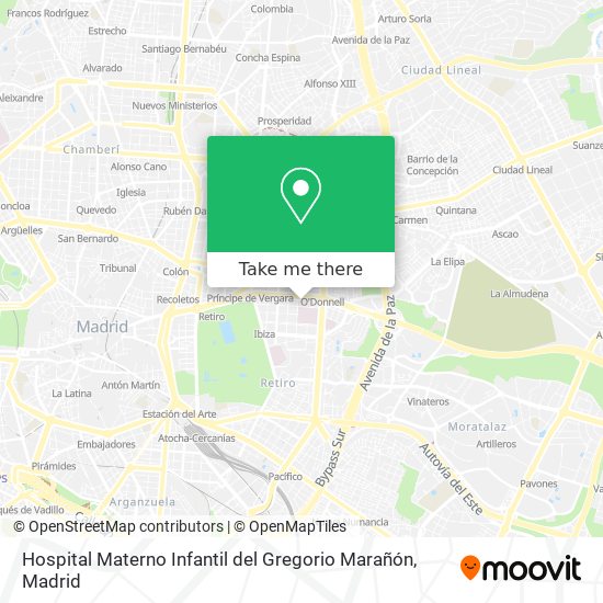 Hospital Materno Infantil del Gregorio Marañón map