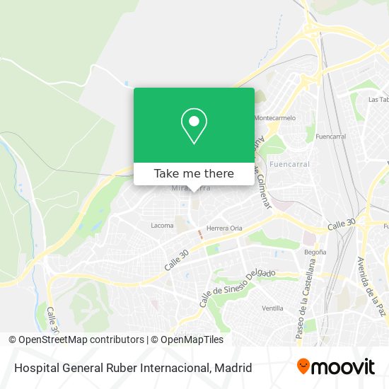 Hospital General Ruber Internacional map