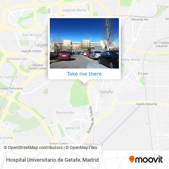 mapa Hospital Universitario de Getafe