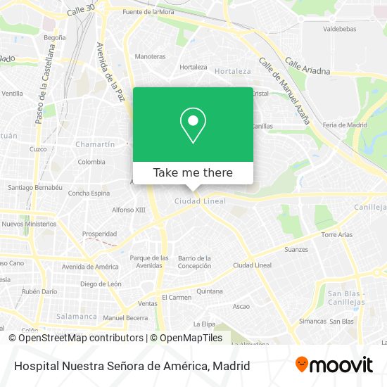 Hospital Nuestra Señora de América map