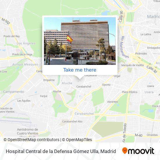 mapa Hospital Central de la Defensa Gómez Ulla