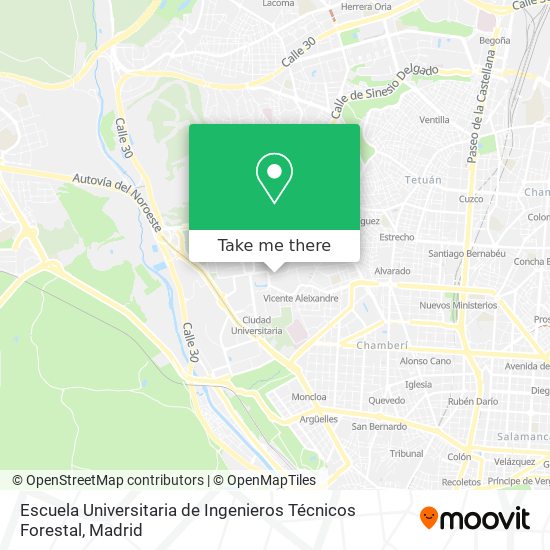 mapa Escuela Universitaria de Ingenieros Técnicos Forestal