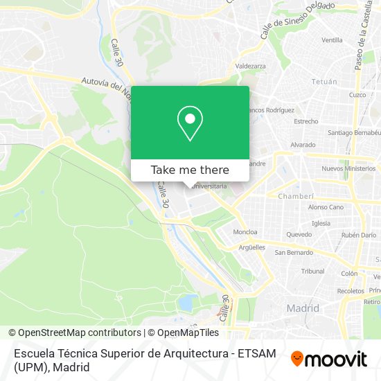 mapa Escuela Técnica Superior de Arquitectura - ETSAM (UPM)