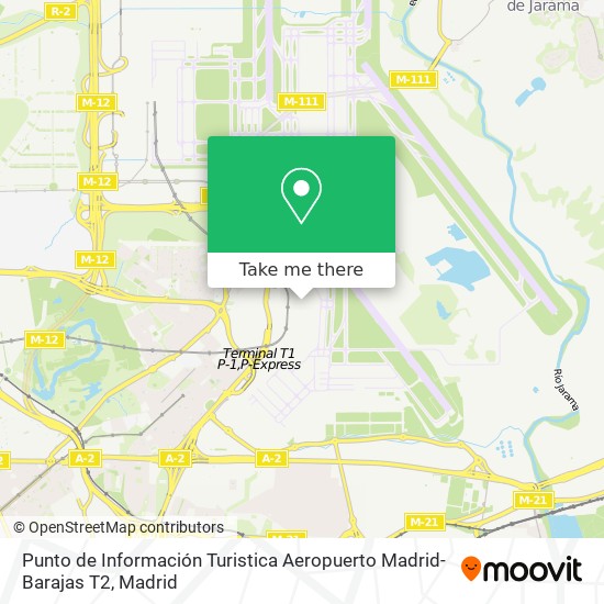 mapa Punto de Información Turistica Aeropuerto Madrid-Barajas T2