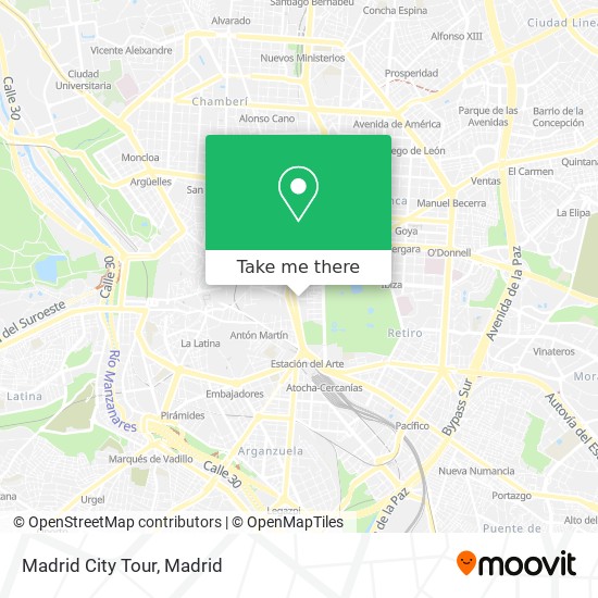 Madrid City Tour map