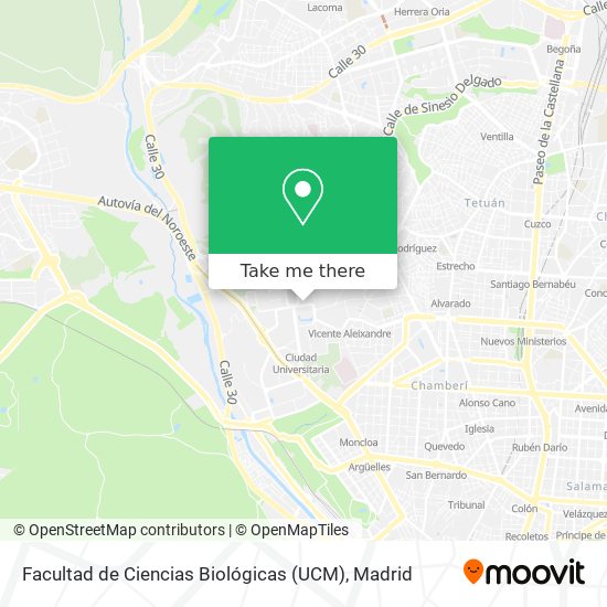 mapa Facultad de Ciencias Biológicas (UCM)