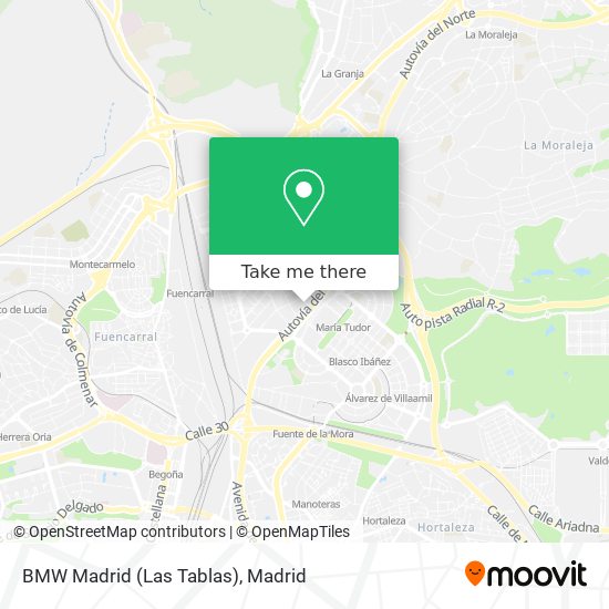 mapa BMW Madrid (Las Tablas)