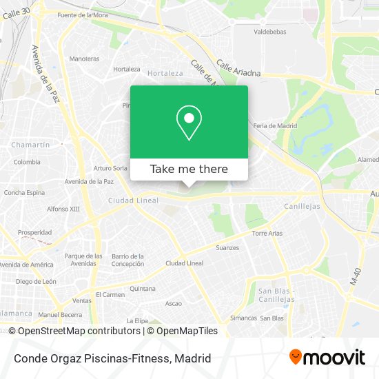 Conde Orgaz Piscinas-Fitness map