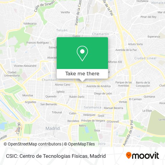 CSIC: Centro de Tecnologías Físicas map