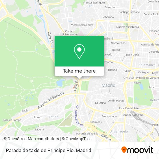 Parada de taxis de Principe Pio map