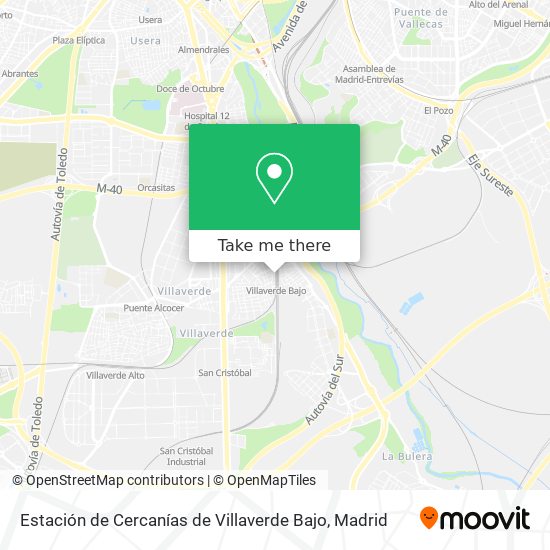 mapa Estación de Cercanías de Villaverde Bajo