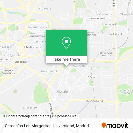 Cercanías Las Margaritas-Universidad map